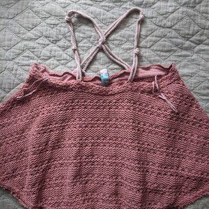 Free People Beach Crochet Rope Dusty Rose Top Size P
